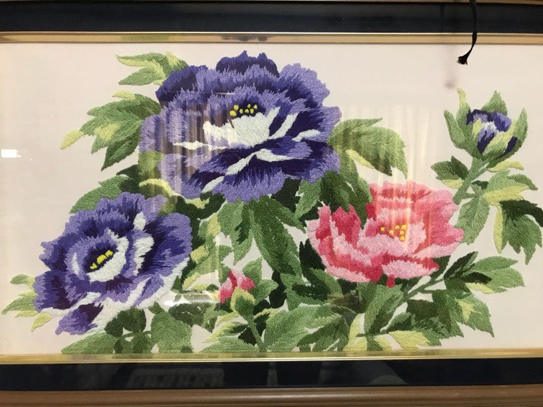 美術品 浮世絵 刺繍 花