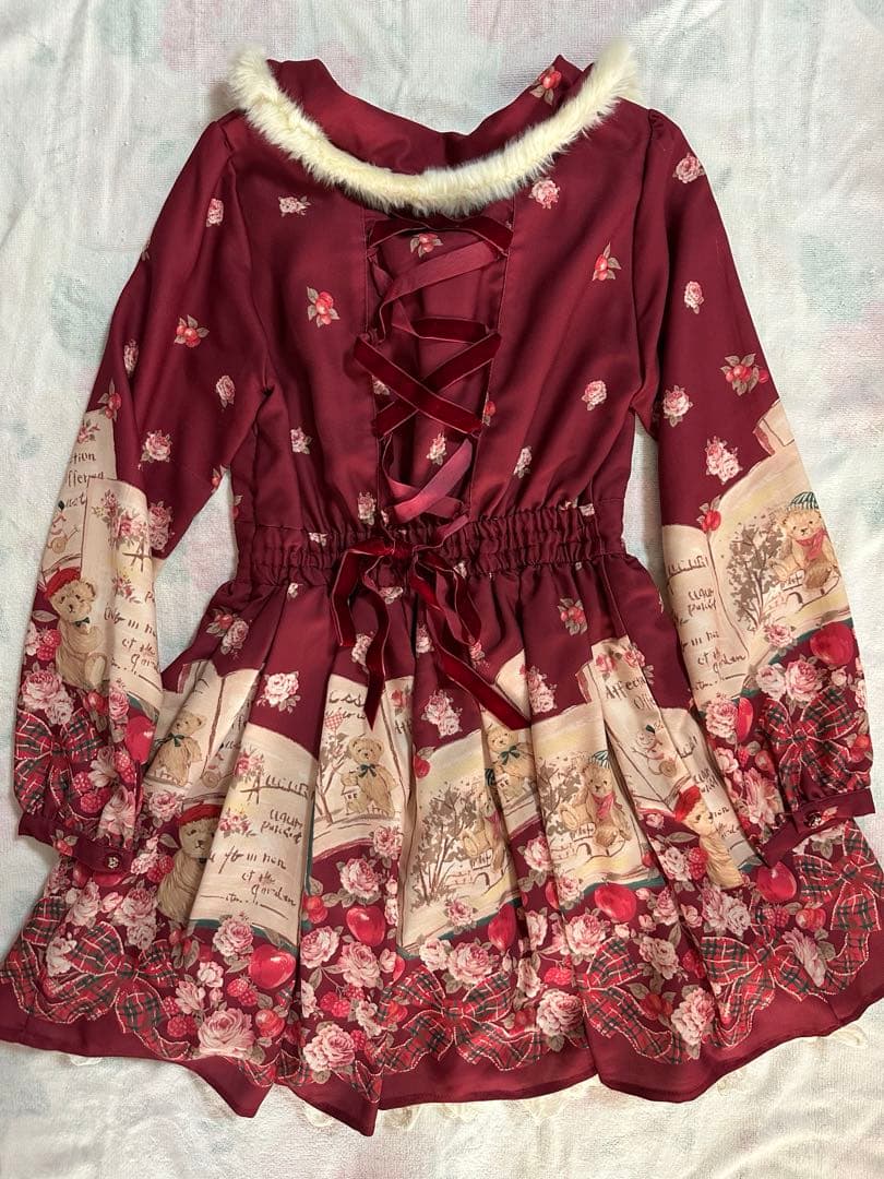 【専用】LIZ LISA ブックベア柄ワンピース ボルドー