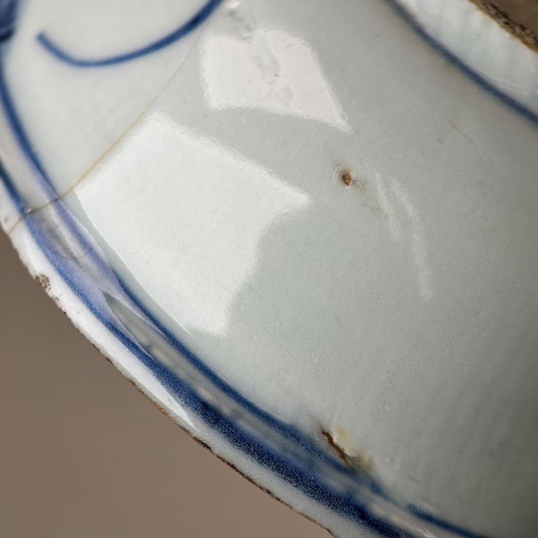 白磁　染付　李朝　朝鮮陶器　古伊万里　染付鉢　アンティーク白磁　古玩　１客