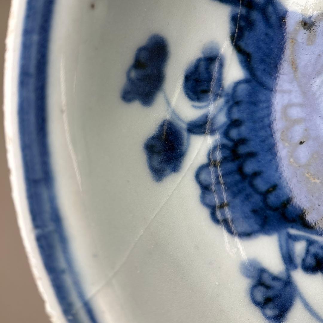 白磁　染付　李朝　朝鮮陶器　古伊万里　染付鉢　アンティーク白磁　古玩　１客