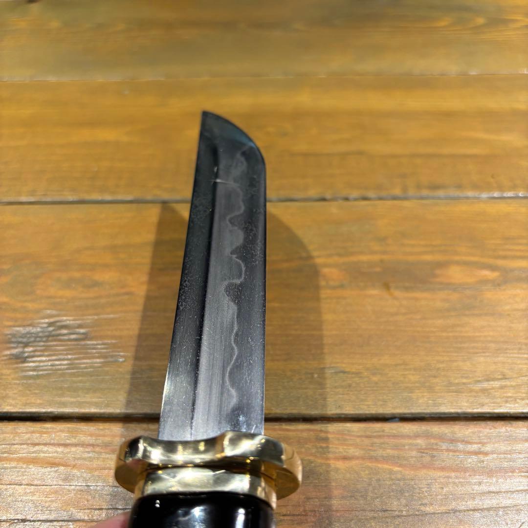 日本刀残欠クラフトナイフNo.67 最上大業物 長曽祢虎徹興里 黒鞘