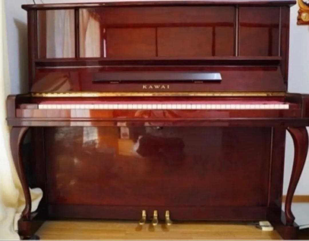 KAWAI アップライトピアノ バーチの木目