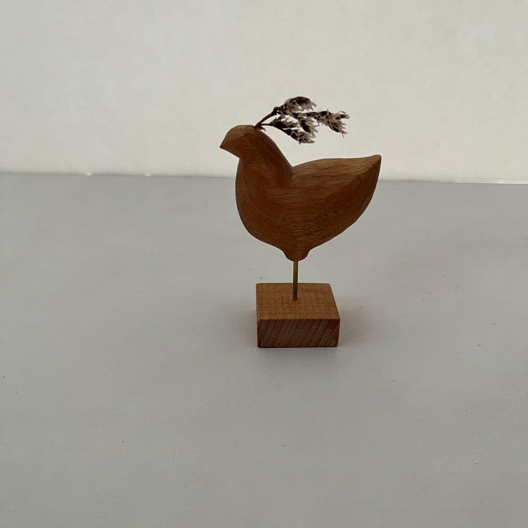 苔むす木工 オブジェ とり