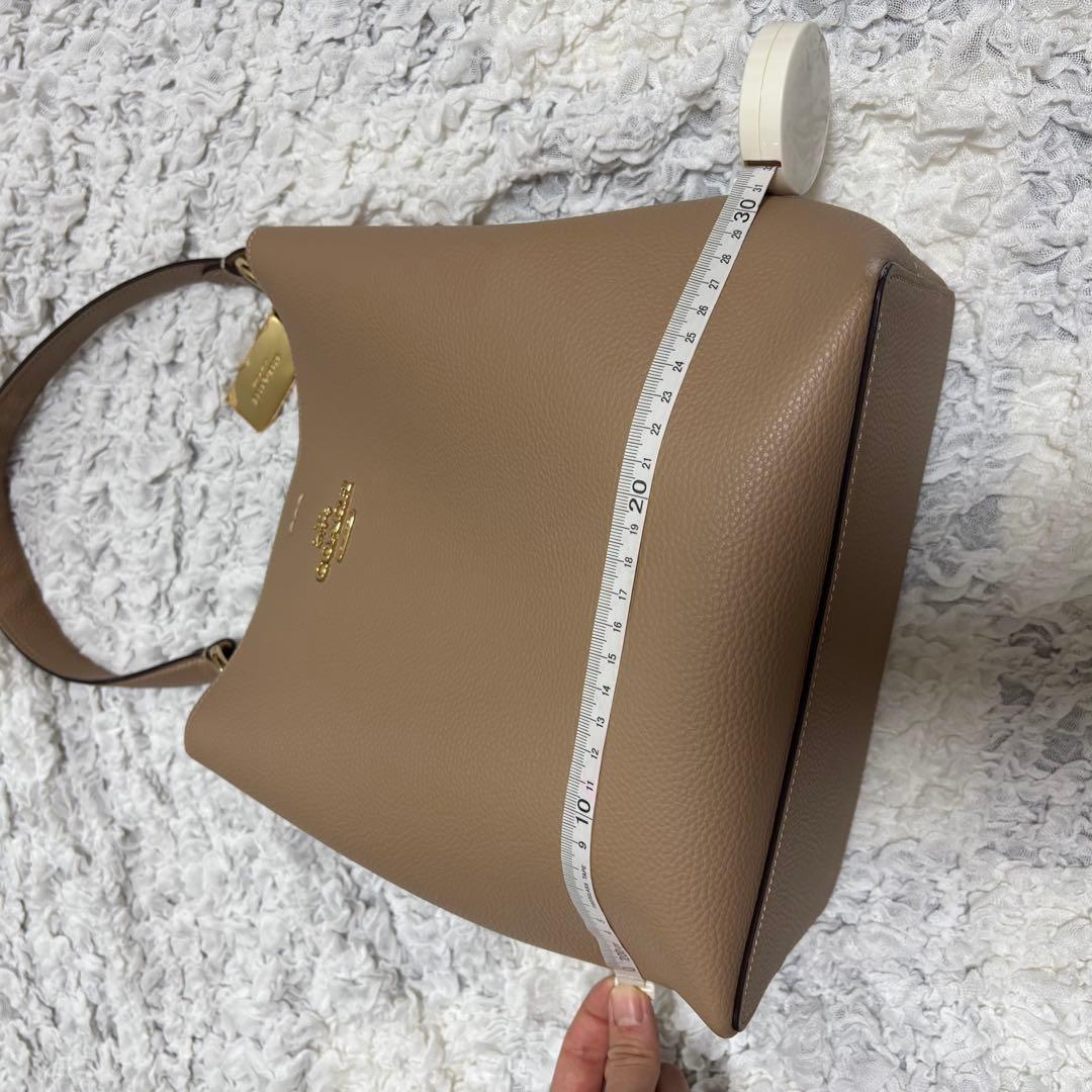 COACH ベージュ レザー バケットハンドバッグorショルダーバッグ