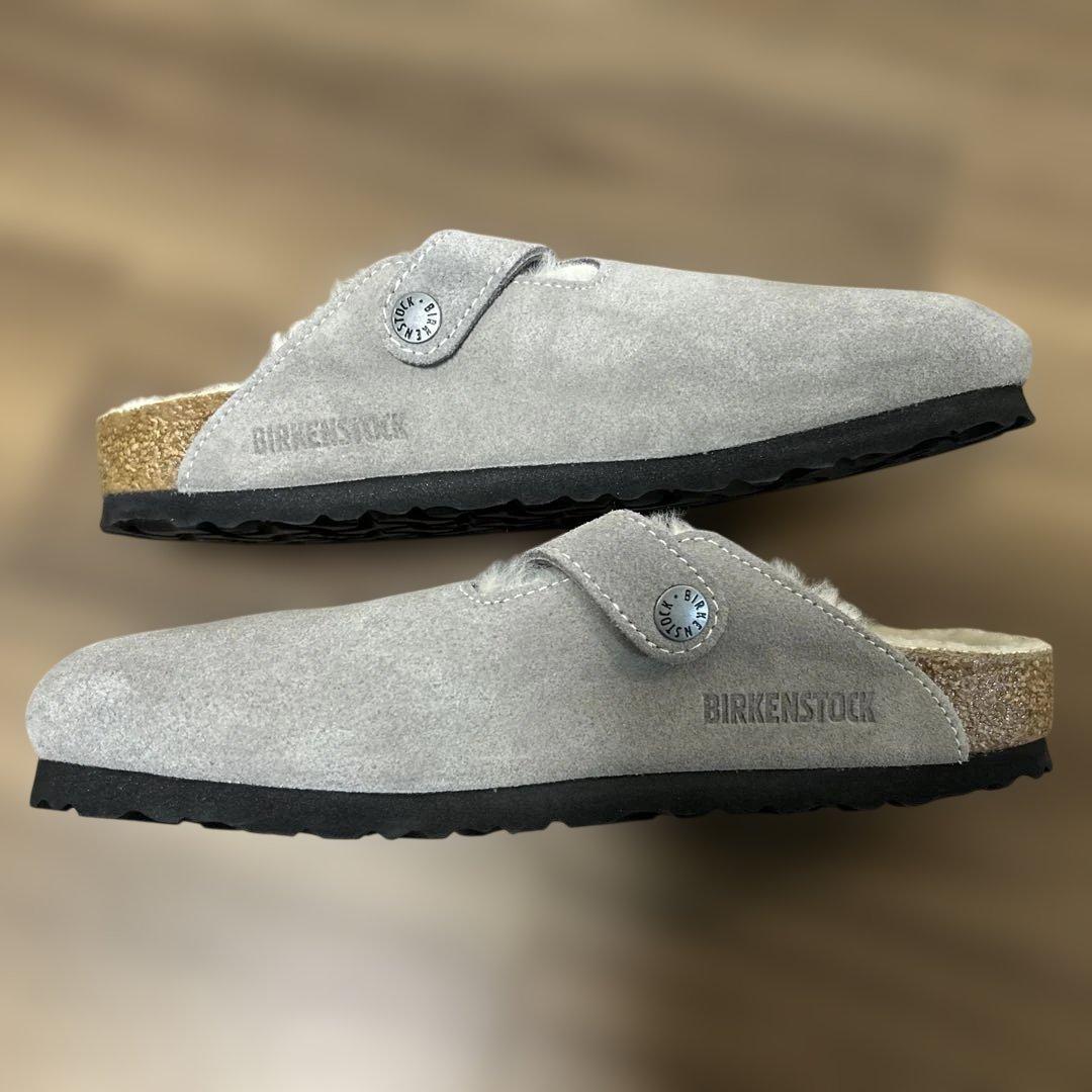 美品】ビルケンシュトック　ボストン シアリング　ボア　 37　グレー