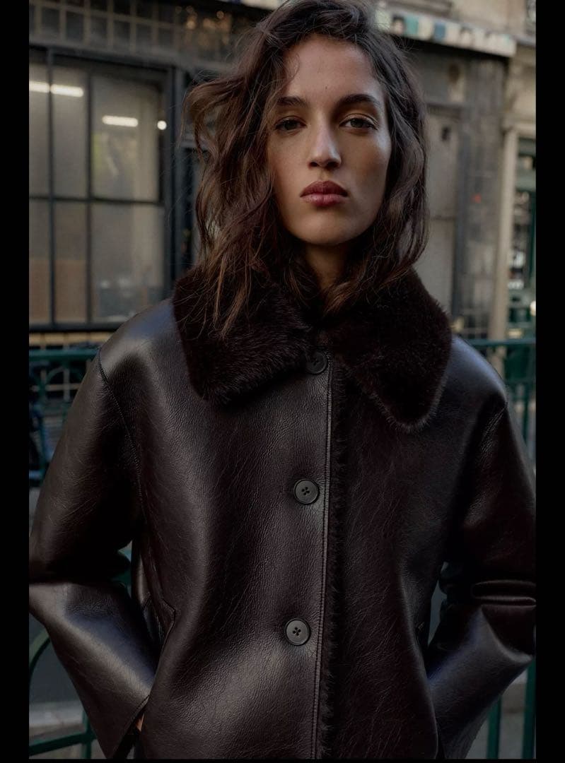 ZARA リバーシブルダブルフェイスフェイクレザージャケット