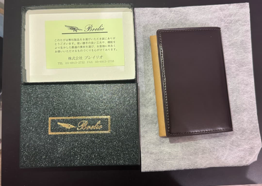 Brelioブレイリオ 名刺入れ 風琴マチ コードバン