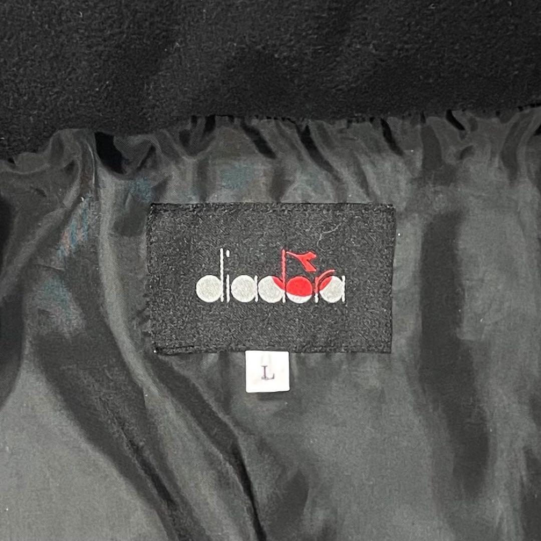 ディアドラ DIADORA ダウンコート ロング丈 L 紺 肉厚 ベンチコート