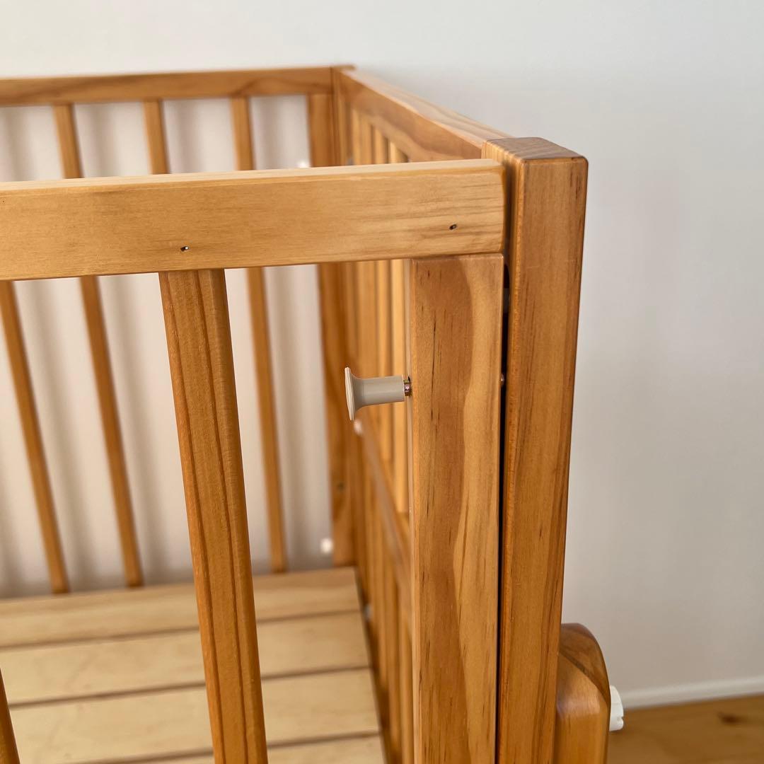 【状態良好】yamatoya ベビーベッド トールWオープンベビーベッド