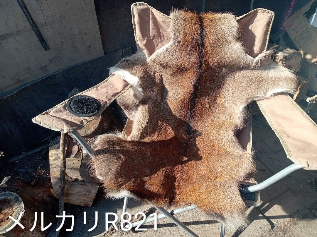 天然日本鹿毛皮 ブランケット 自然な毛並み