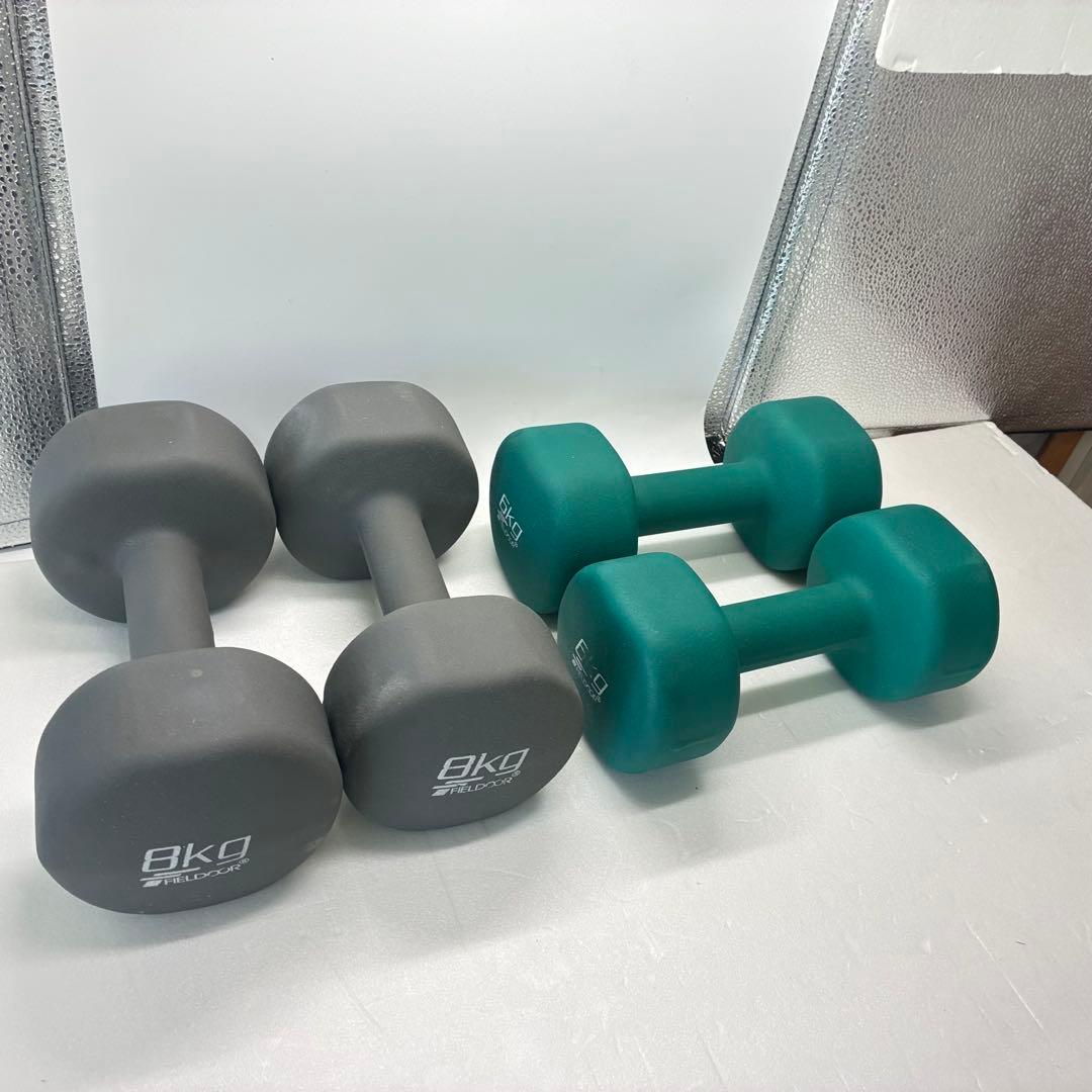 FIELDOOR 8kg 6kg ダンベル 2個セット