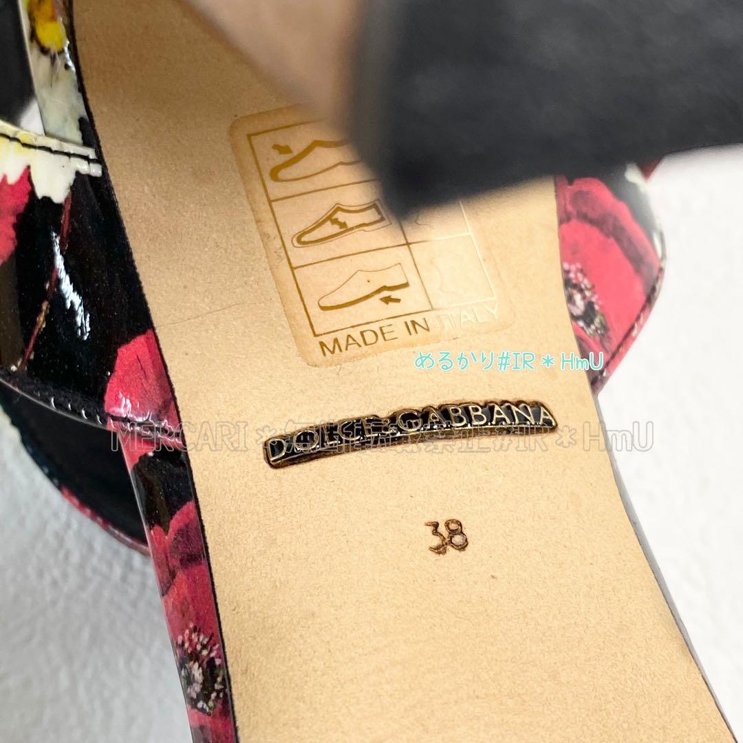 DOLCE&GABBANA 花柄　ハイヒール　サンダル　アンクルストラップ　38
