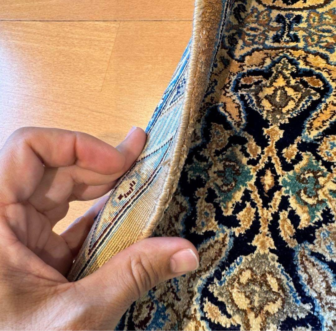 手織りのアンティークペルシャ絨毯 ナイン　ハビビアン