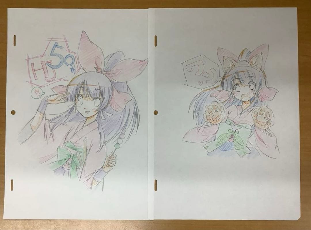 異世界はスマートフォンとともに 原画 ラフ画2枚