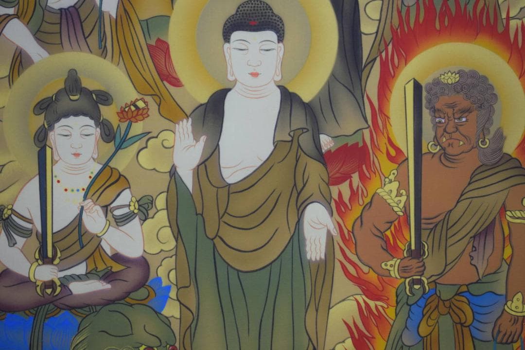 真作/雲峰/十三佛図/布袋屋掛軸HG-724