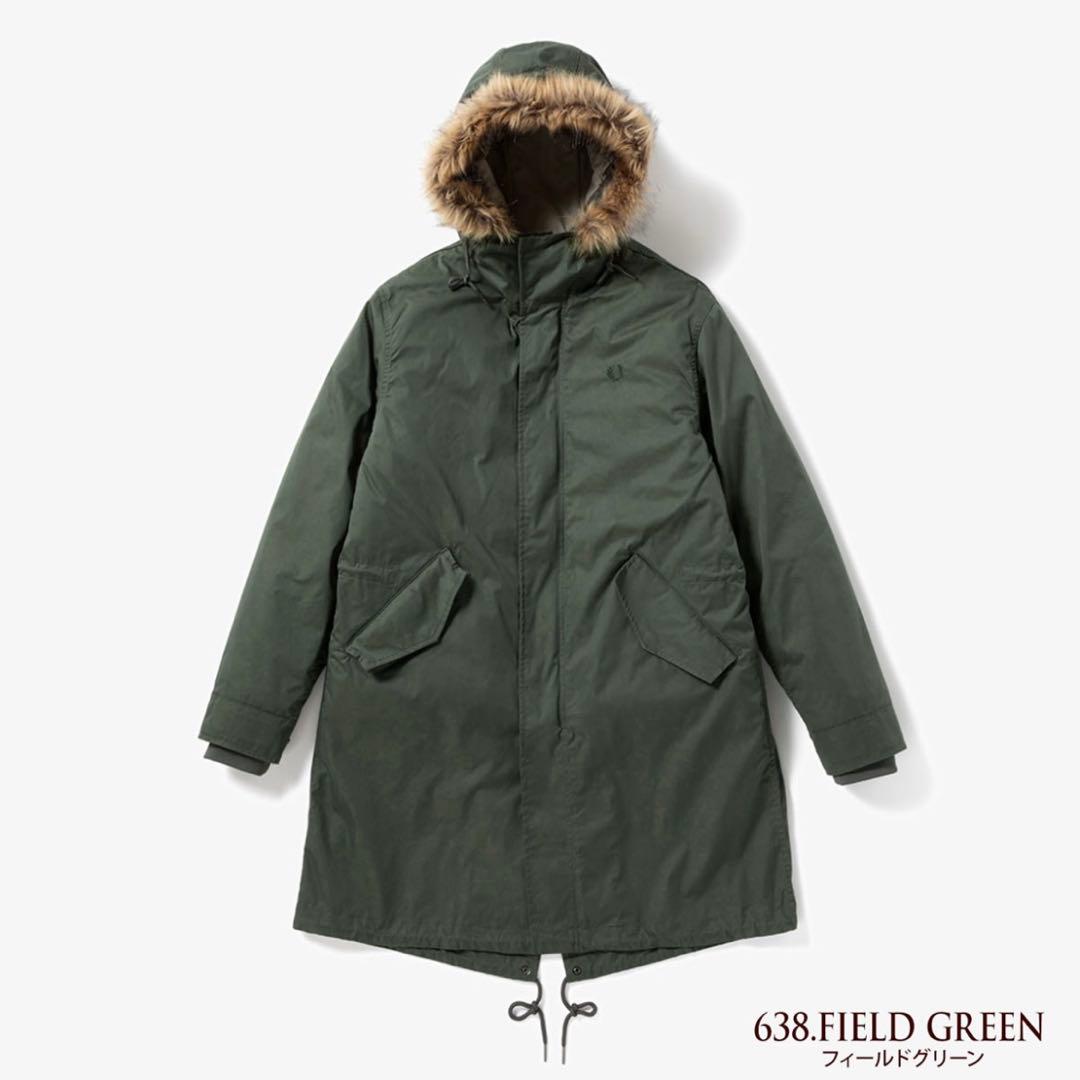 FRED PERRY ミリタリー フィッシュテール ファー付き モッズコート