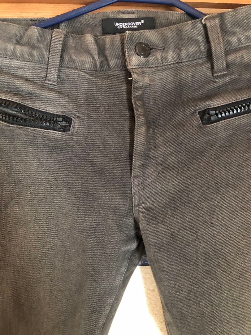 最終値下げ UNDERCOVER スキニーデニム グレー　ジップ　ポッケ　穴あき