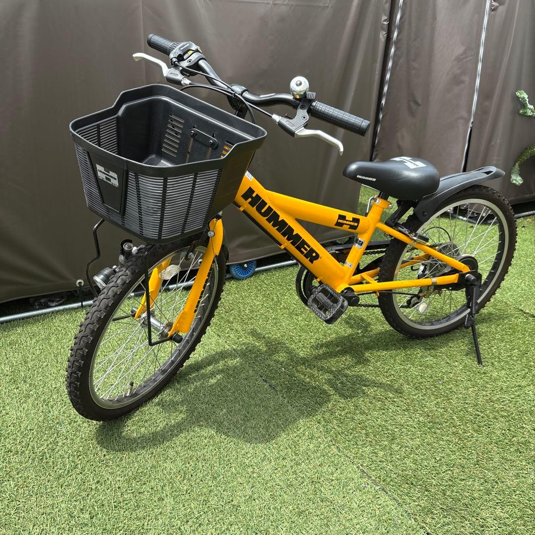 HUMMER 子供用自転車 イエロー 前カゴ付き