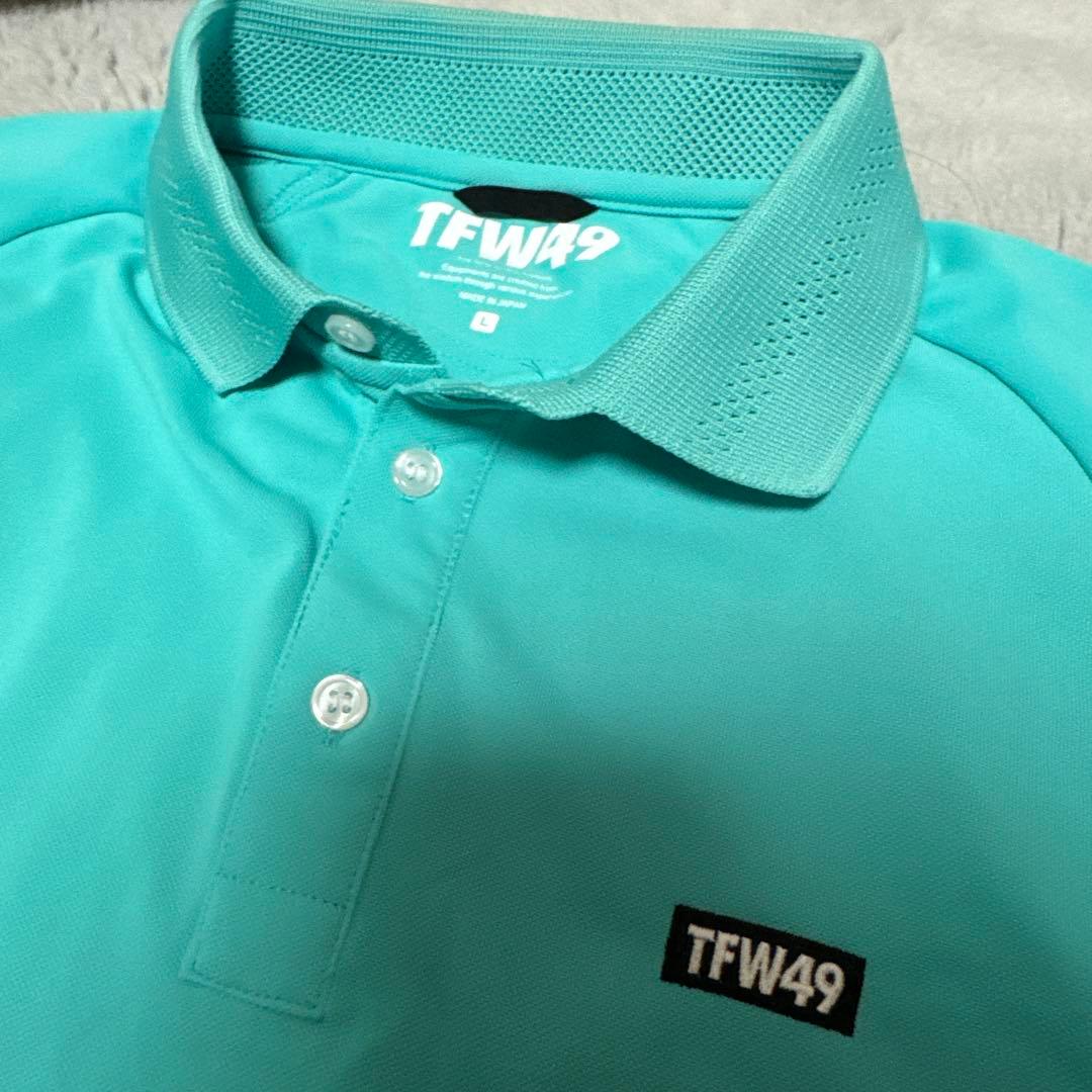TFW49 ターコイズ ゴルフポロシャツ 極美品