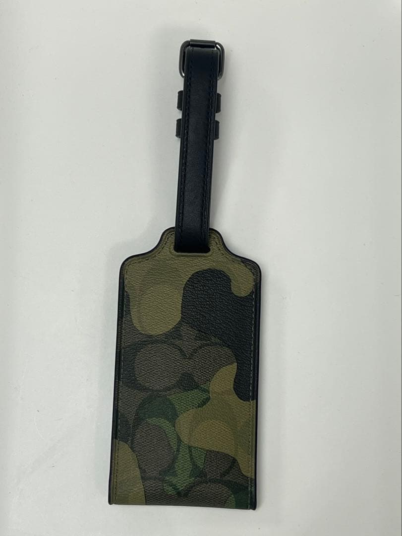 コーチ COACH ネームタグ シグネチャー ラゲッジタグ グリーンマルチ