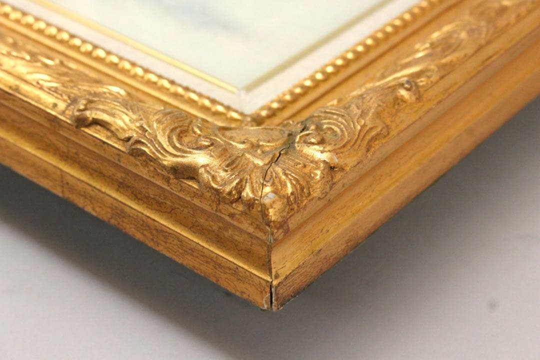 No5301 額装　黒田保「モン・サン・ミッシェル」　油彩画　F10号　送料無料