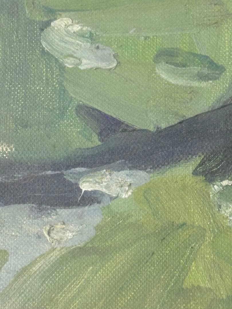 「睡蓮」　島野重之　絵画　風景画 花 油彩画　日展