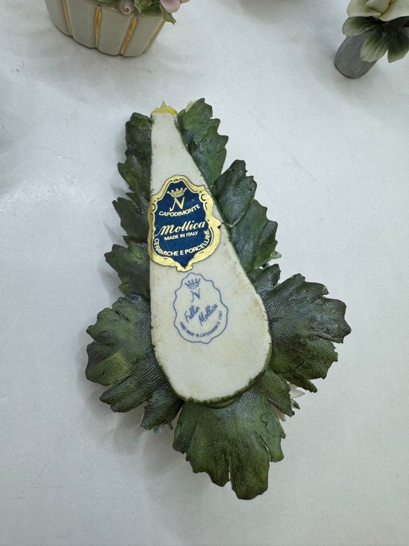 CAPODIMONTE カポディモンテ イタリア製 陶器 薔薇 花 カゴ