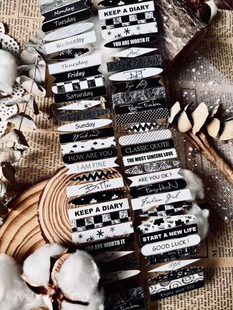 ⭐️SALE⭐️霖蓝汐原创手账《拼贴字条》海外マスキングテープ　マステ 【2243】