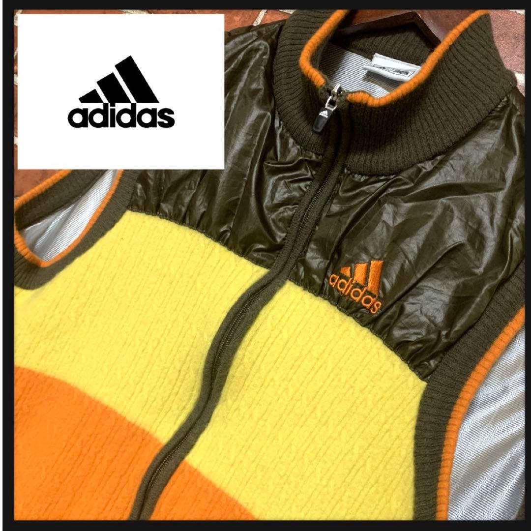 adidas★アディダス★マルチカラー★ウール★ナイロン★ゴルフ★ベスト★古着