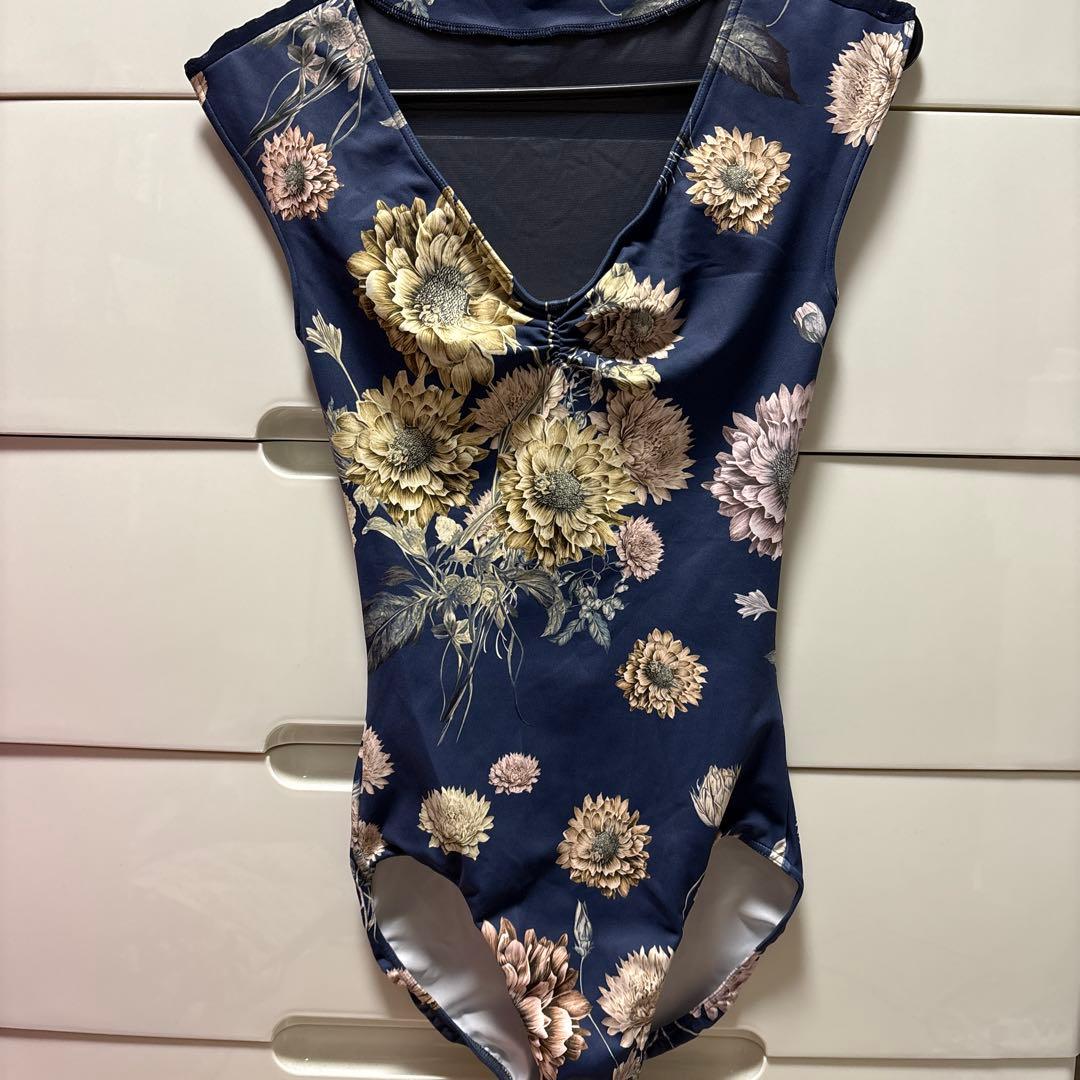 stina 花柄 ネイビー レオタード