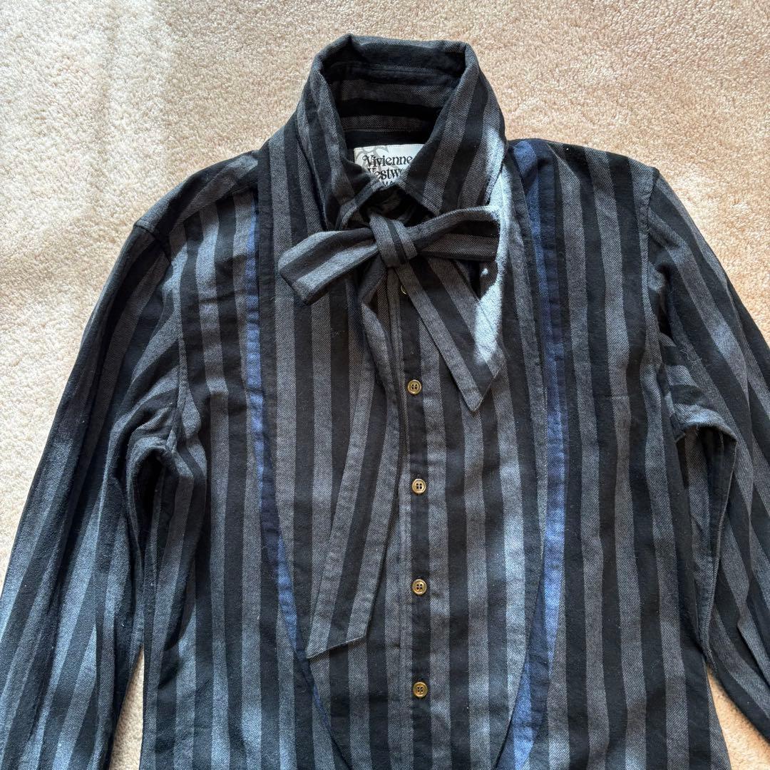 Vivienne Westwood MAN ストライプリボンシャツ サイズ：46