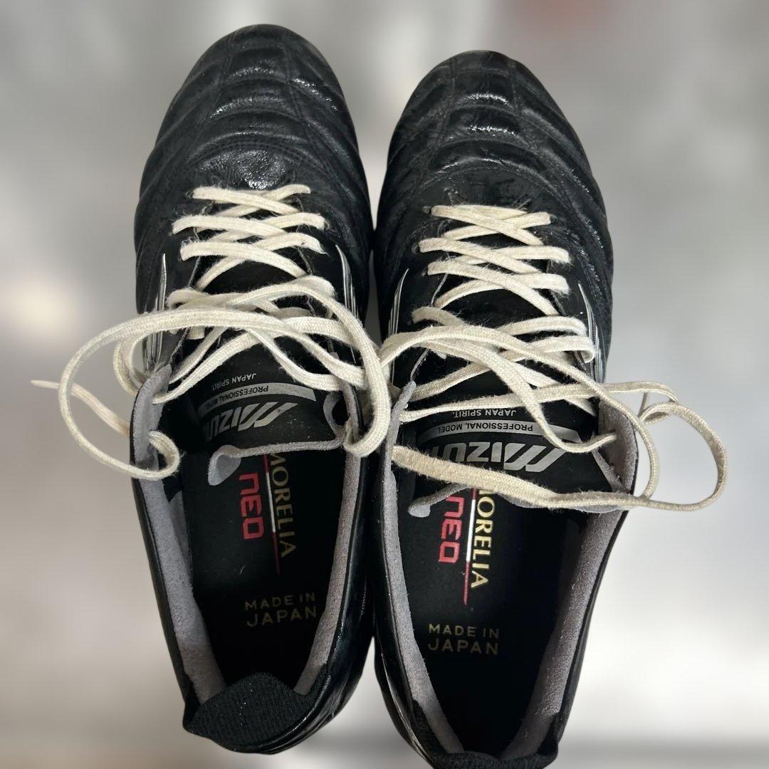 【26.5cm・日本製】ミズノ モレリア NEO 白紐変更｜スピード系・即戦力