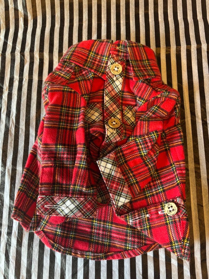 21◆チェックシャツ　PUERTO お洋服　犬