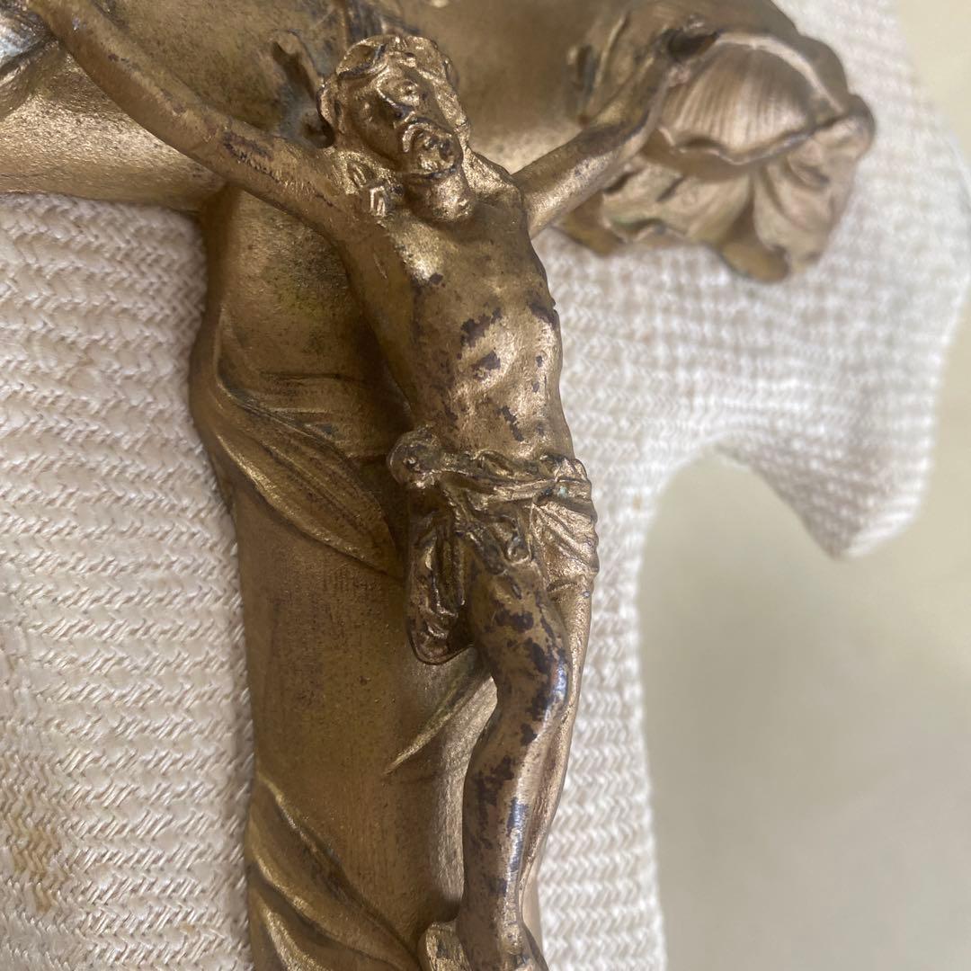 フランス30sアンティーク聖水盤アールヌーボー十字架