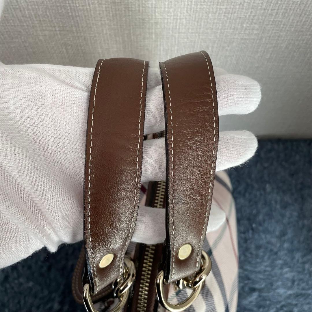 美品 希少 BURBERRY ハンドバック ピンク バーバリーチェック チェーン