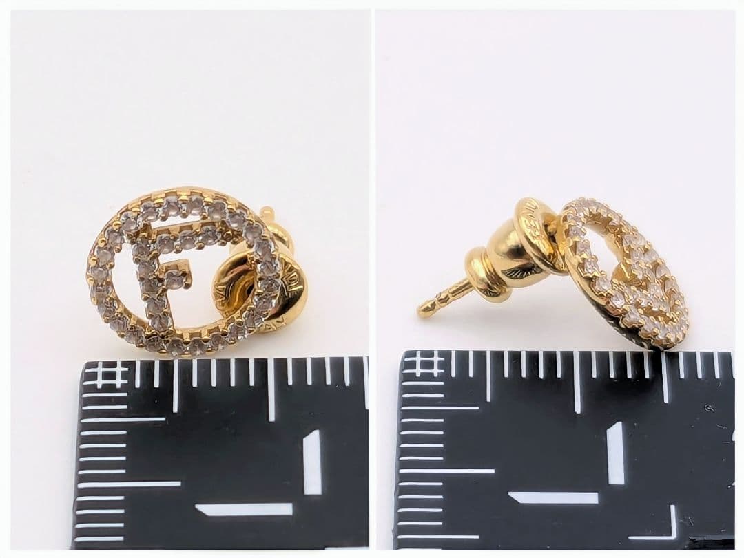 極美品 フェンディ FENDI エフイズ ラインストーン ゴールド ピアス 片方