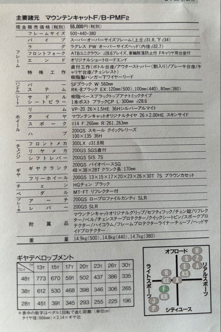パナソニック　マウンテンキャットF B-PMF2 26インチ マウンテンバイク