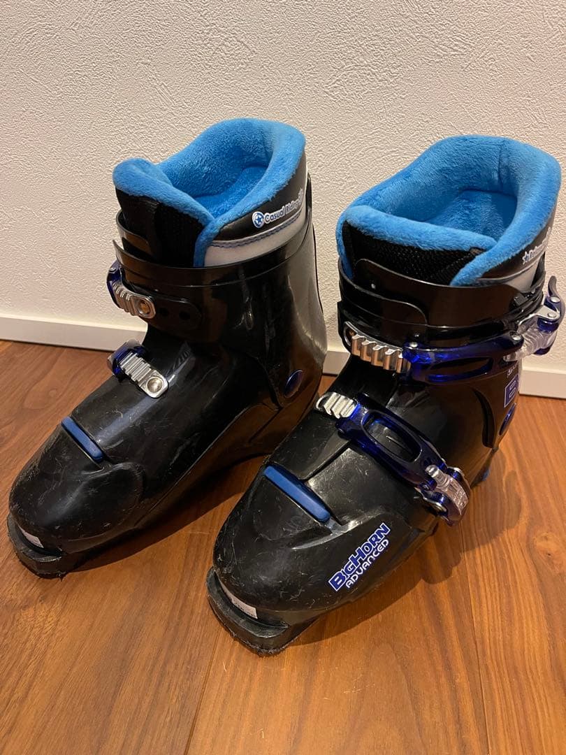 KAZAMA 子供用スキー板117㎝ ブーツ ストック セット ジュニア ブルー