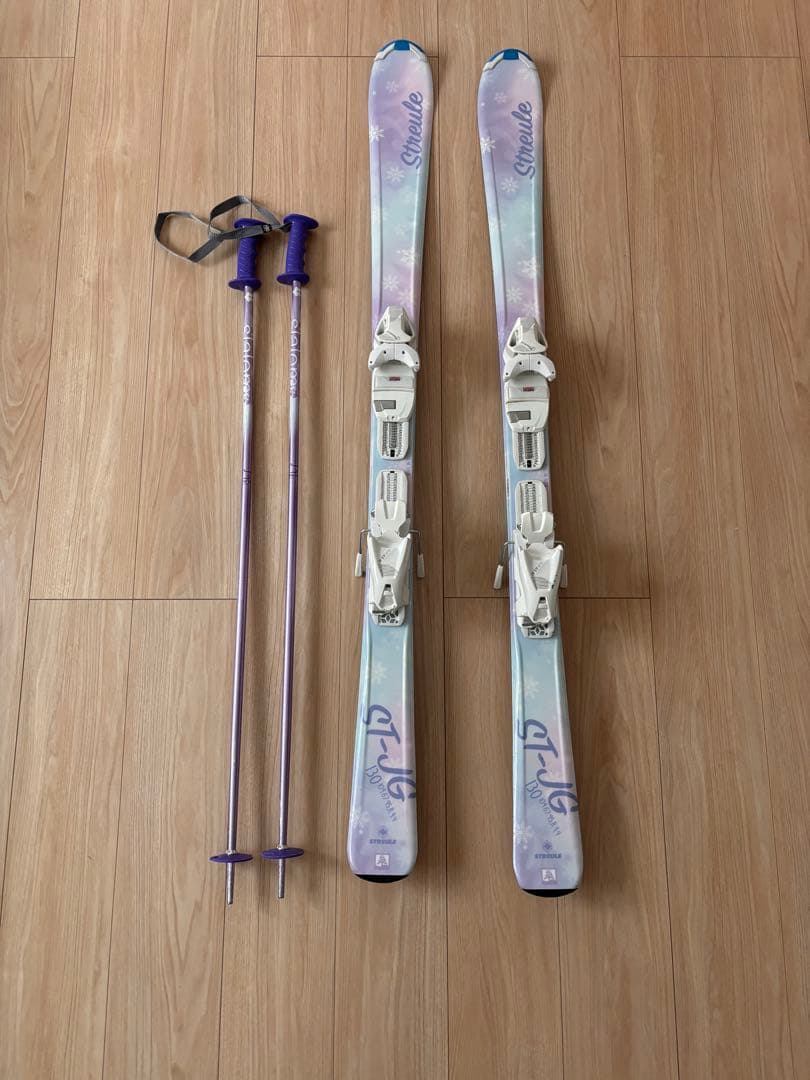 STREULE スノースポーツ用スキーとポールセット 130