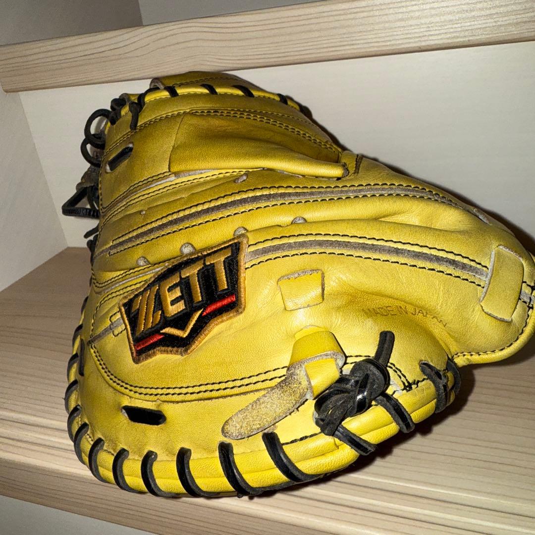 【ZETT / ゼット】硬式キャッチャーミット　イエロー