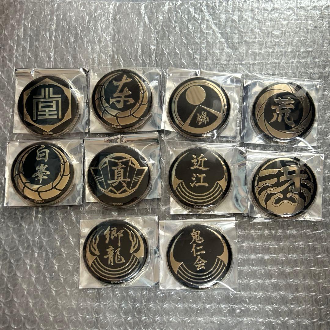 【2月末まで】龍が如く 20周年記念 金メッキ代紋缶バッジ コンプリート セット