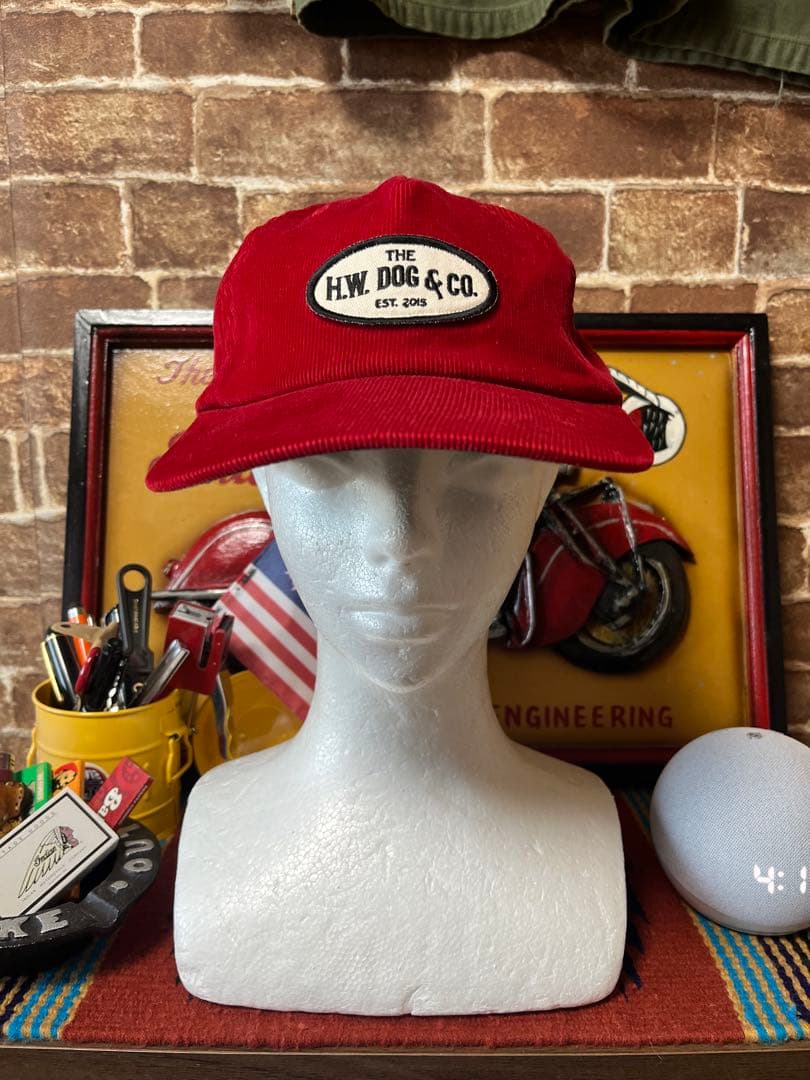 THE H.W.DOG&Co. コーデュロイキャップ レッド アメカジ