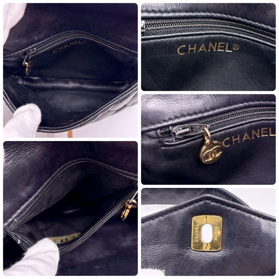 CHANEL シャネル ウエストバッグ マトラッセ ラムスキン ココマーク