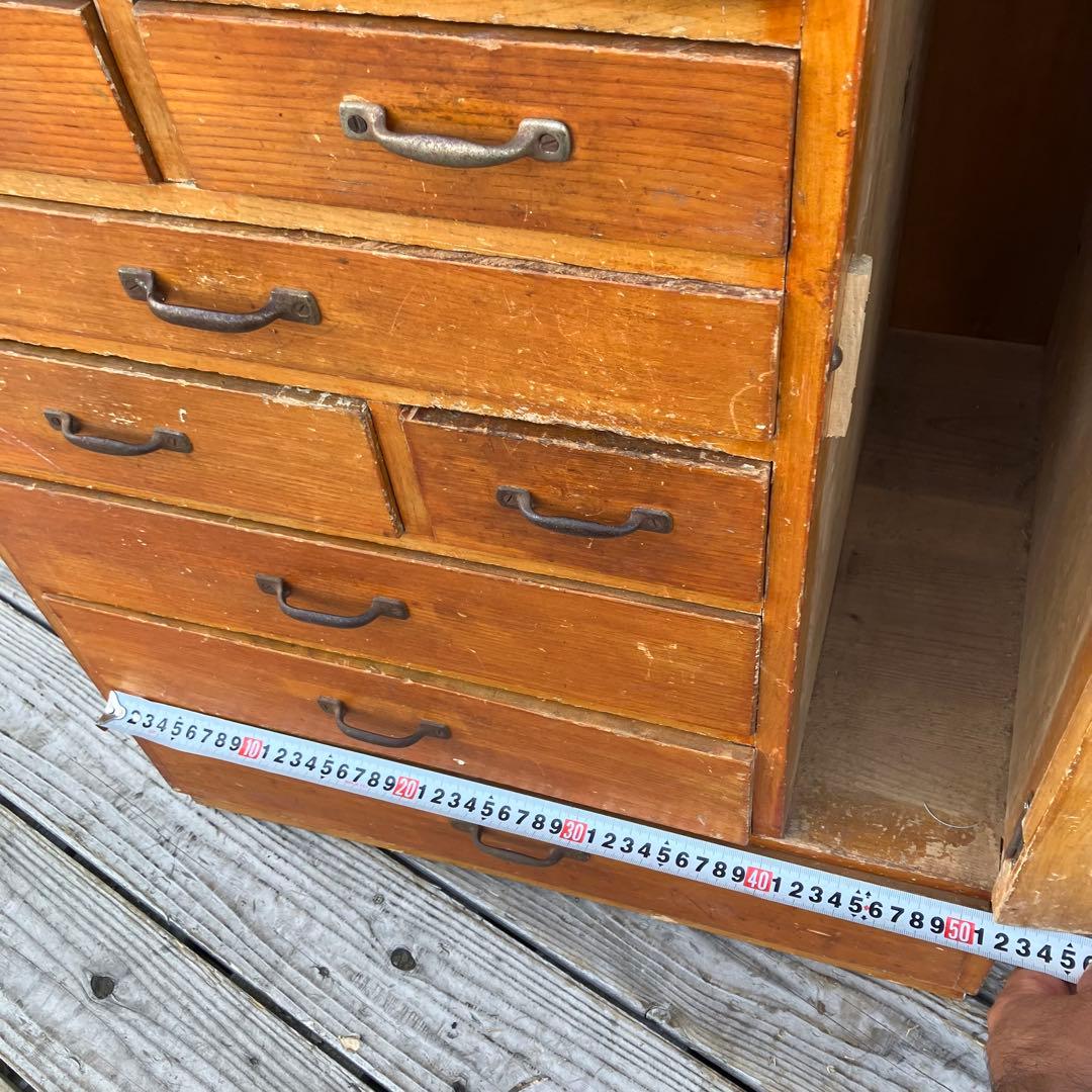 昭和レトロ 古家具 木製収納棚 大工道具棚 サイドボード 整理棚 15杯 古道具