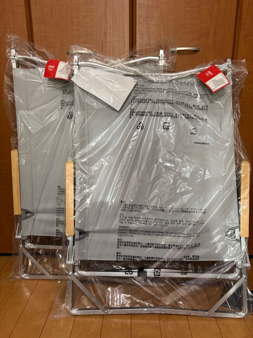 【しば】Coleman フォールディングチェアワイド グレー　2脚