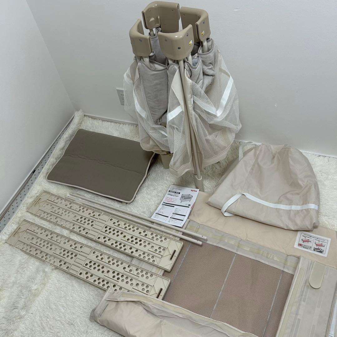 Aprica ココネルエアープラス AB 折りたたみ ベビーベッド 取扱説明書付