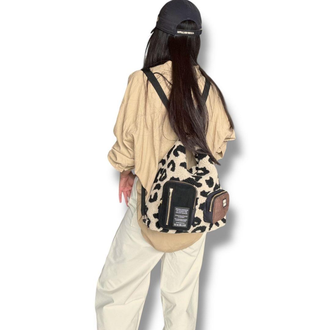 Mサイズ／3way bag／beigeレオパボア