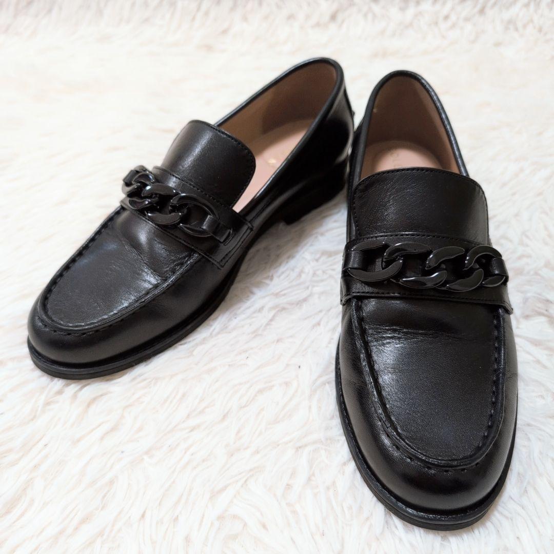 【極美品】コールハーン スタッシ チェーン ローファー ブラック 23.5cm