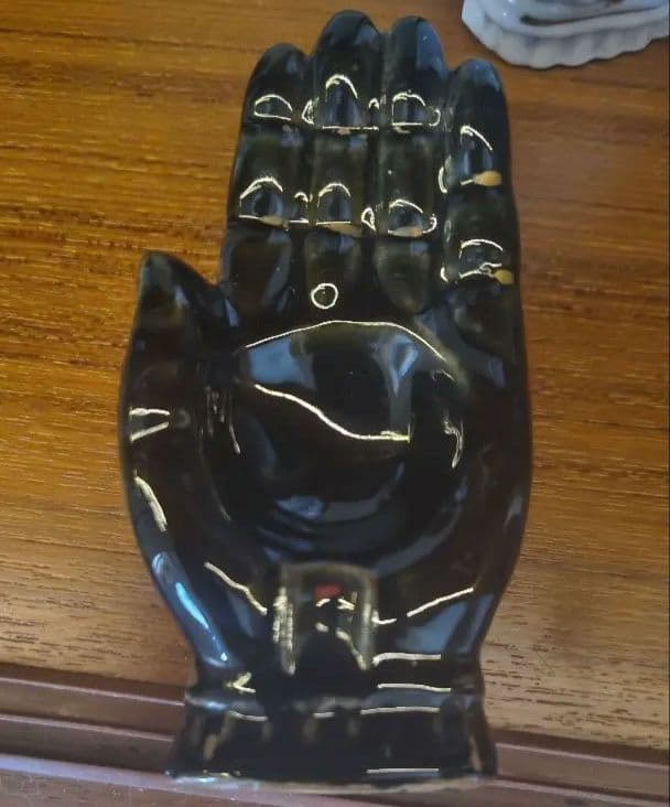 ヴィンテージ 陶器 ハンドディッシュ JAPAN刻印 金彩 ハンドモチーフ