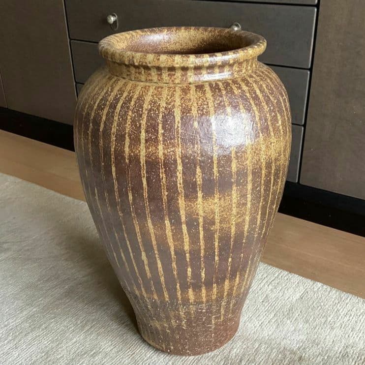 大壺　傘立て 小鹿田焼 刷毛 庭　壺　風情　陶器 大甕　甕　水甕　インテリア